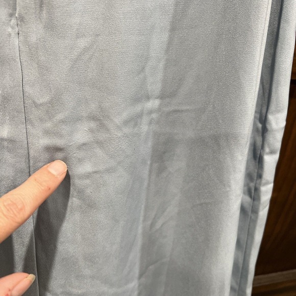 Super Down Dress Women Extra Small Light Baby Blue Long Maxi Cut Out Cap Sleeve - Picture 8 of 11